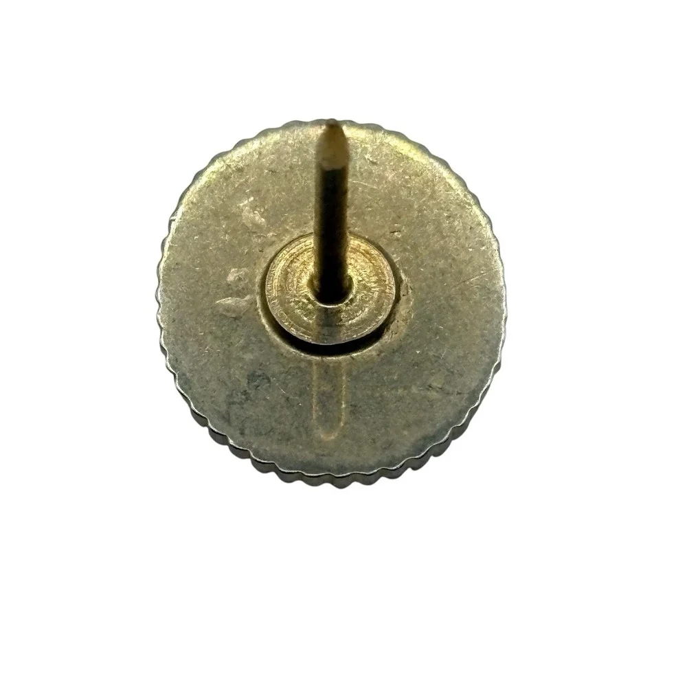VTG Bowling Pin Tie‎ Tack Black Gold Tone Metal Necktie Pin Oval Mini Textured